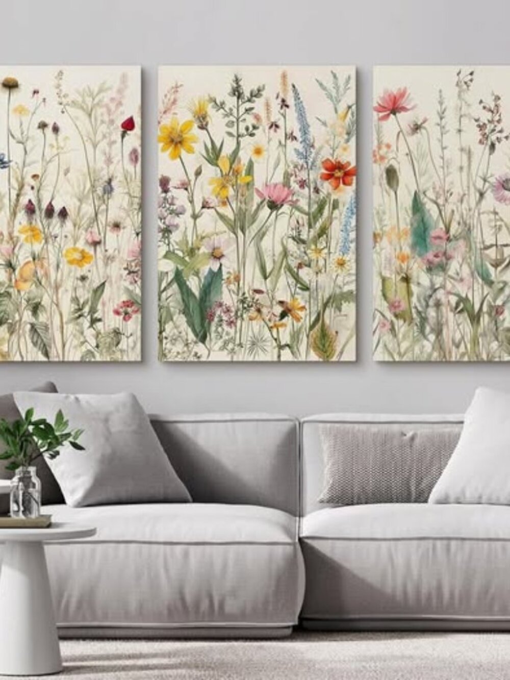 Wall Art Wildflower Pictures Canvas Prints Nature Botanical 24x36 Set of 3